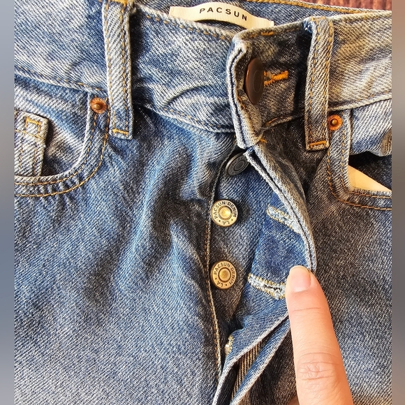 Pacsun Women's Size 25 Ultra High Rise Slim button fly Denim Jeans Distressed - Picture 3 of 8